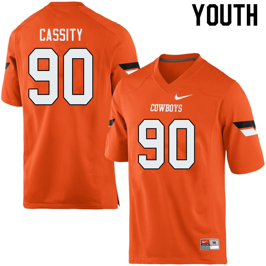 Youth #90 Braden Cassity Oklahoma State Cowboys College Football Jerseys Sale-Orange